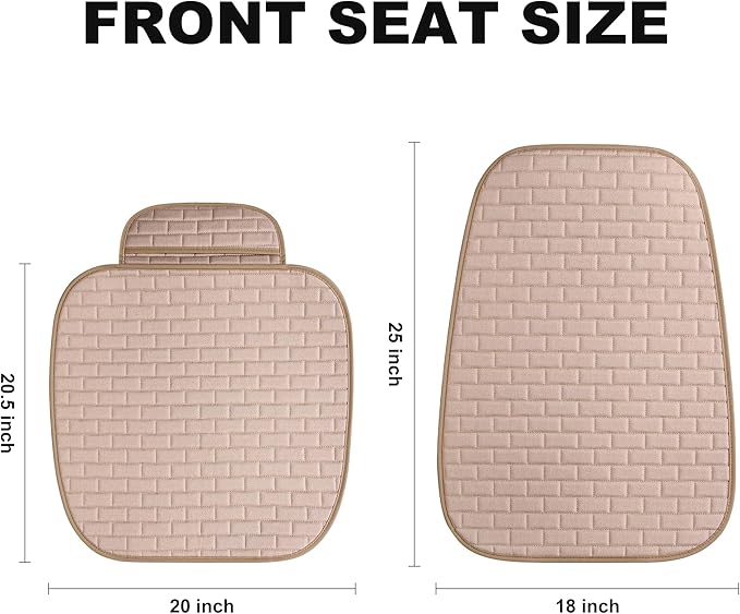 VarCozy Linen Car Seat Covers, Breathable Front Pair Seat Covers for Cars with Non-Slip Protector for All Seasons, Universal Front Seat Covers for Cars, SUVs, Trucks