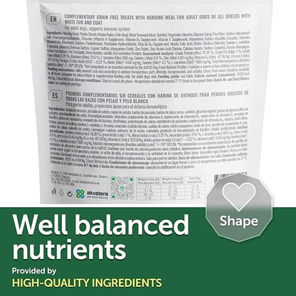 Nature's Protection Grain Free Low Calorie Dog Treats - Functional Treats for Immunity, Training Treats for Small, Medium & Large Breed Adult Dogs with Light Fur (Superior Care - Herring, 5.29 oz)