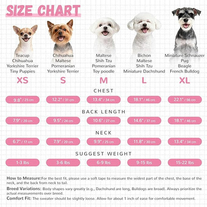ABRRLO Small Dog Sweaters Cute Bear Dog Cardigans Clothes for Small Medium Dogs Boy Girl Puppy Cat Knitting Cardigan Outfits Dogs Winter Coats Warm Pet Doggy Clothes Soft Knitwear (Pink, X-Small)