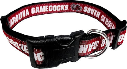 Pets First Collegiate PET Collar NEW VERSION South Carolina Gamecocks Dog Collar, Size Medium. Best Sports Team Color for Dogs & Cats. A Shiny & Colorful Dog & Cat Collar Licensed by The NCAA