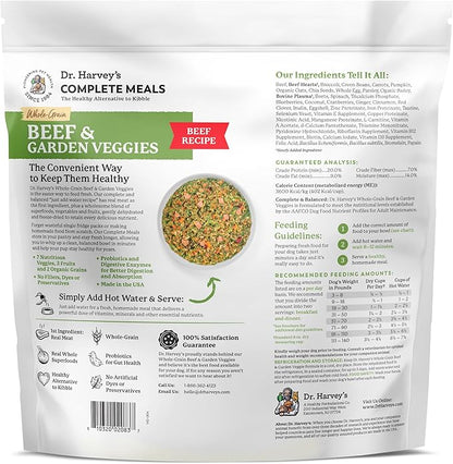 Dr. Harvey's Beef & Garden Veggies Dog Food, Whole-Grain Dehydrated Dog Food with Freeze-Dried Beef (5 Pounds)