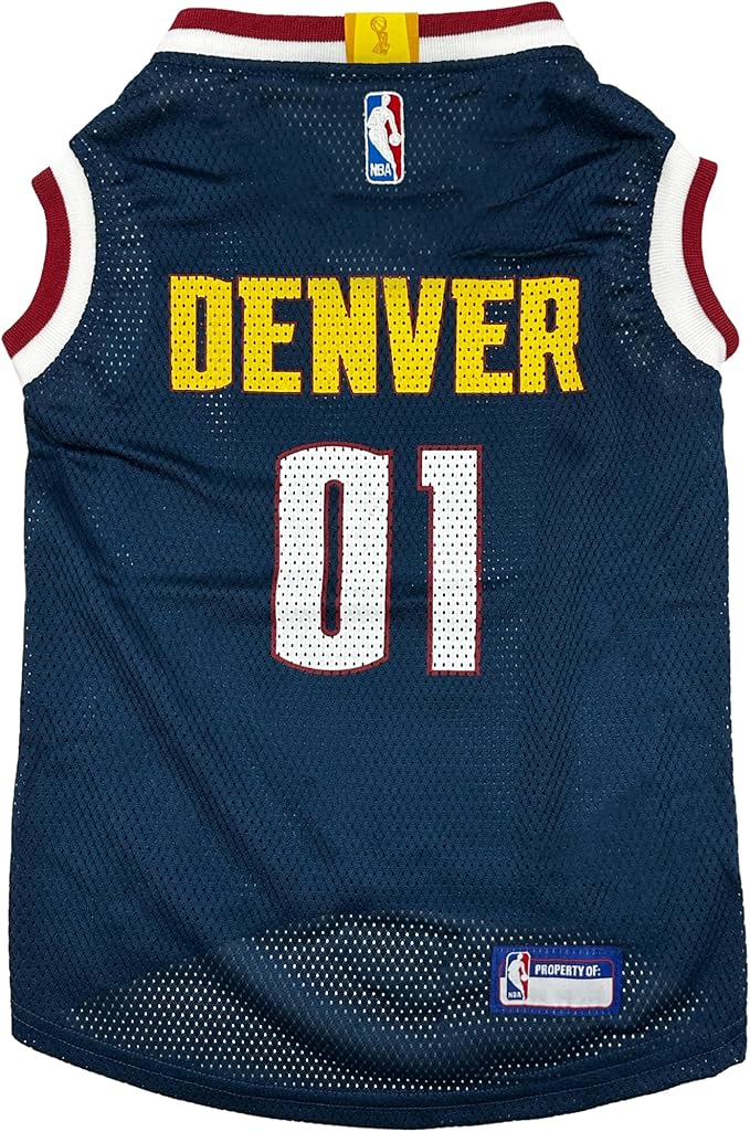 Pets First NBA Denver Nuggets Dog Jersey, X-Small- Tank Top Basketball Pet Jersey