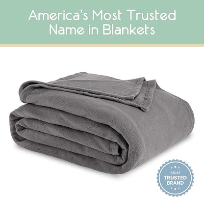 Soft Microfleece Blanket | Queen Size | All-Season Comfort | Super Soft Lightweight Throw | Plush for Bed, Couch, or Travel | Pet-Friendly | Gray