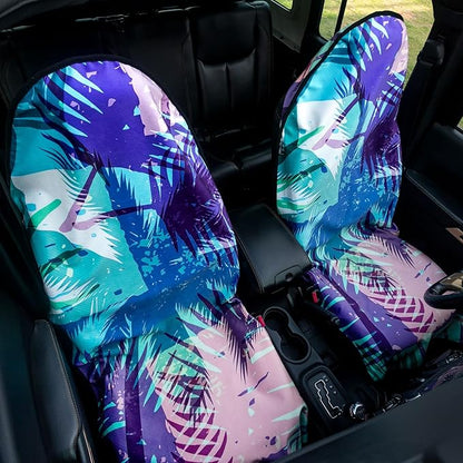 Universal Car Seat Cover with Non-Slip Back Hawaii Style - Portable Auto Seat Cushion Fit for Cars Truck SUV Seats - Waterproof Carseat Protector Great for Dog or Kid Outdoor Sport Activities