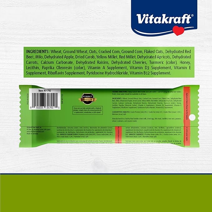 Vitakraft Crunch Sticks Rabbit Treat - Apple and Cherry - Rabbit Chew Sticks