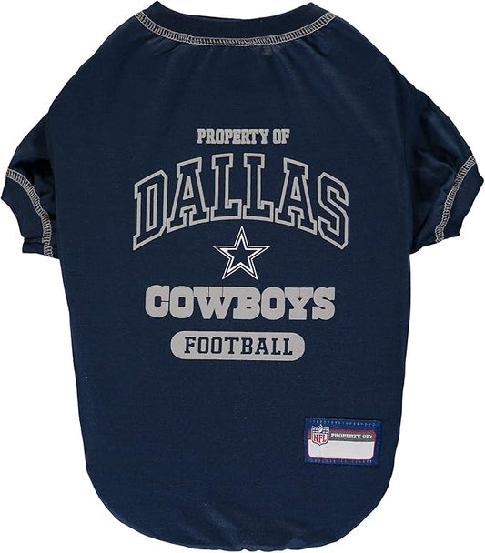 NFL Dallas Cowboys Dog T-shirt Medium. - Licensed Shirt for Pets Team Colored with Team Logos- Premium Stretchable Materials for the comfort of your Dog & Cat