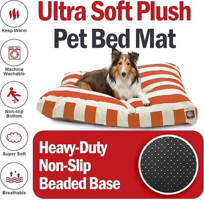 Majestic Pet Rectangle Large Dog Bed Washable – Non Slip Comfy Pet Bed – Dog Crate Bed with Removable Washable Cover – Dog Kennel Bed for Sleeping - Dog Bed Large Breed 44x36x5 Inch – Burnt Orange