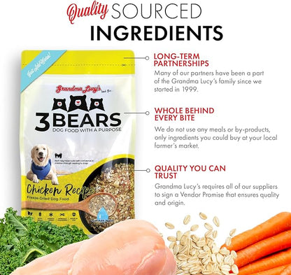 3 Bears Chicken Dog Food - 1lb
