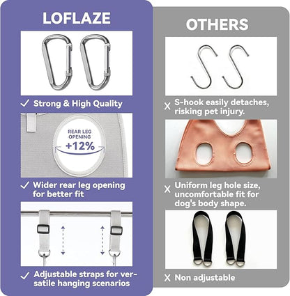 Loflaze Dog Grooming Hammock Harness for Dogs & Cats with Pet Nail Clipper Trimmer - Cat Hanger Sling for Trimming Clipping Nails- Dog Hammock Restraint Bag for Small Medium Large pet （ Purple M）