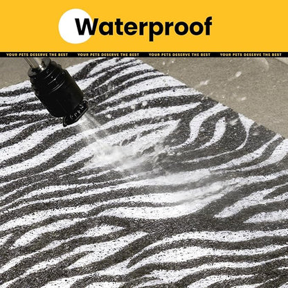 Conlun Cat Litter Mat Litter Trapping Mat, Premium Durable PVC Cute Cat Litter Box Mat, Non-Slip, Less Waste Kitty Litter Mat, Soft on Kitty’s Paws, 24”x 17” cat matts for litter, Zebra Stripe