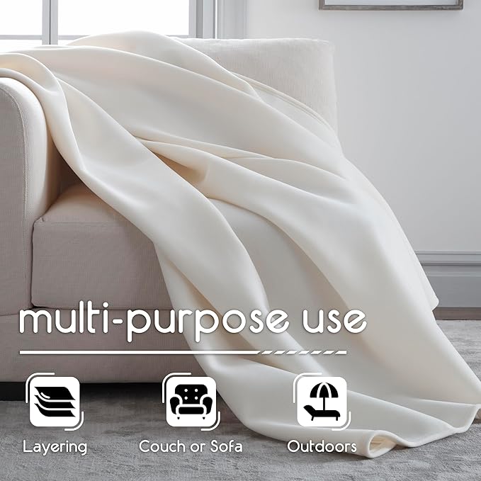 Vellux Original Twin Blanket - Soft Nylon Insulated Blanket for Bed Couch - Lightweight Machine Washable All Season - Pet Friendly Durable Wont Pill or Lint – 66x90 – Ivory