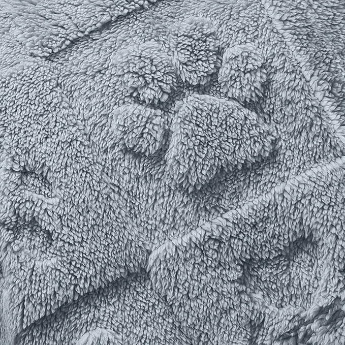 Americanflat 30x40 Jacquard Fleece Throw Blanket - Soft and Breathable Pet Blankets for Couches, Bed, Chair - Fleece Blanket for Home, Bedroom, or Outdoor - Gray Paw Print Blankets for Dogs or Cats