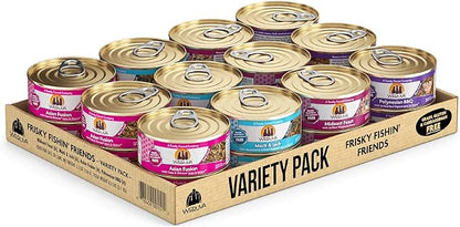 Weruva Classic Cat Food, Variety Pack, Frisky Fishin' Friends Wet Cat Food, 5.5oz Cans (Pack of 24)