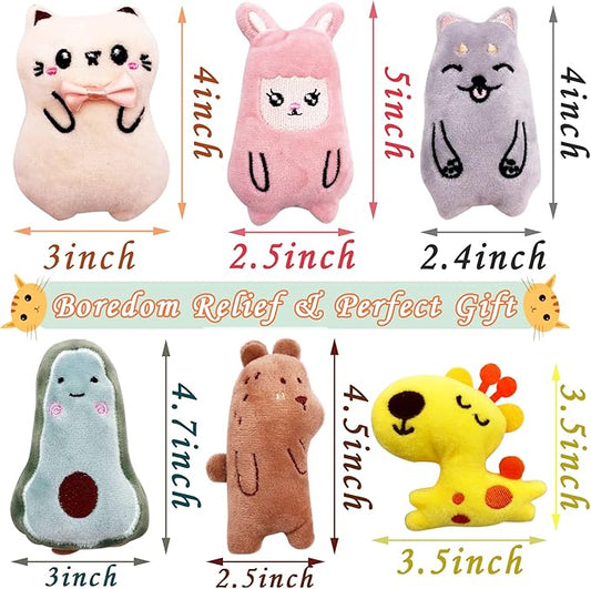 Cat Toys for Indoor Cats Kittens Interactive Pillow Catnip Toys with Bell Bite Toy 6 Pcs