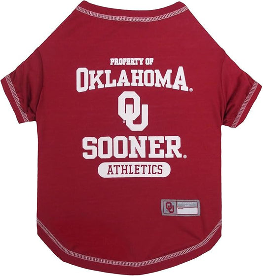Pets First Collegiate Oklahoma Sooners Dog T-Shirt, X-Large. - Licensed Shirt for Pets Team Colored with Team Logos.- Premium Stretchable Materials for The Comfrot of Your Dog & Cat.