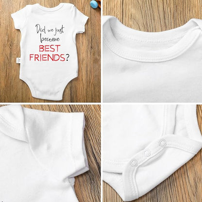 Baby and Dog Matching Outfits, Matching Best Friends Outfits Cotton Baby Bodysuit and Dog Bandana Set for Infant Newborn Pet