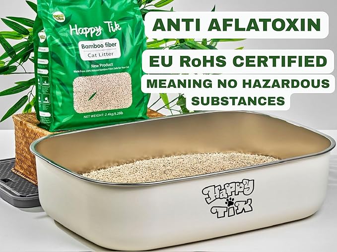 Plant-Based Bamboo Fiber Cat Litter, Green & Eco Friendly, Powerful Odor Control, No Chemicals, Instant Clumping, 99% Dust Free, 5.3Pounds, Fresh Bamboo Scent