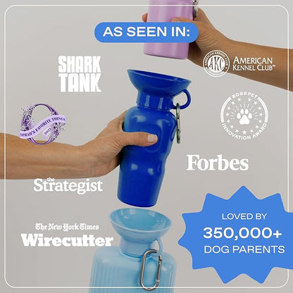 Springer Dog Water Bottle | Portable Travel Water Bottle Dispenser for Dogs - As Seen on Shark Tank | Patented, Leak-Proof Bottles Fill Bowl with Water - Ideal for Walking | BPA-Free 22oz Gray