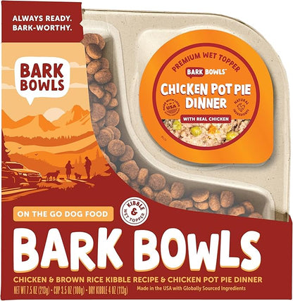 On The Go Dog Food, Chicken Pot Pie Dinner - 7.5 oz Tray (6 Count), Made in The USA with Real Chicken