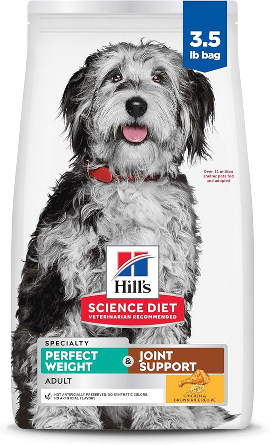 Hill's Science Diet Adult Perfect Weight & Joint Support Dry Dog Food, Chicken, 3.5 lb. Bag