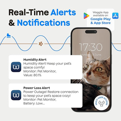 Waggle 4G Pet Temperature Monitor (Lite) - No WiFi Needed - Real Time App, SMS & Email Alerts - RV, Car & Home Safety Device - Power Outage Alerts - Subscription Required
