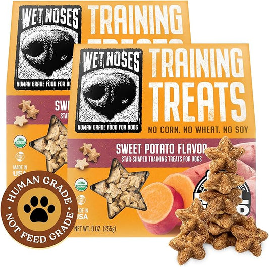 Wet Noses Training Treats – All-Natural, Human-Grade, Non-GMO, Healthy Training & Delicious Snacks for Dogs, for All Dog Sizes & Breeds – Sweet Potato, 14oz (2 Pack)