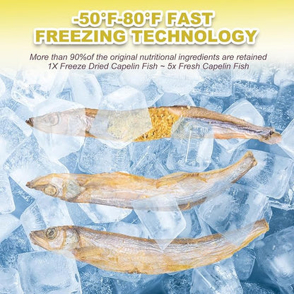 Dylan's cabin Freeze Dried Capelin Fish - Single Ingredient Cat and Dog Treats Natural Animal Protein Healthy Tasty Snacks for Training (85g)