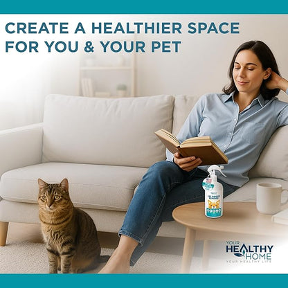 Cat Dander Remover Aloe Vera Free - Pet Dander Allergy Reducer Relief Dry Skin Spray for Cats and Humans| Cruelty-Free & Made in USA (2 Pack)