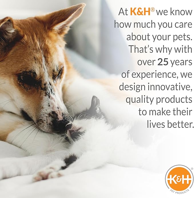K&H Pet Products Lectro-Soft Orthopedic Outdoor Heated Dog or Cat Bed for Large Dogs or Multiple Cats, Safety Listed Warming Pad, Waterproof, Soft & Flexible, Washable Cover - Large 36 X 25in Tan 60W