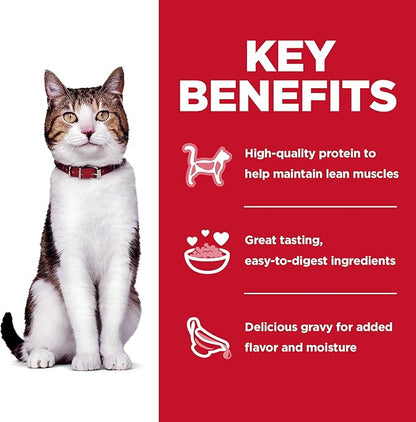 Hill's Science Diet Adult 7+ Wet Cat Food Variety Pack, Chicken & Tuna, 2.8 oz. Pouches, 12-Pack