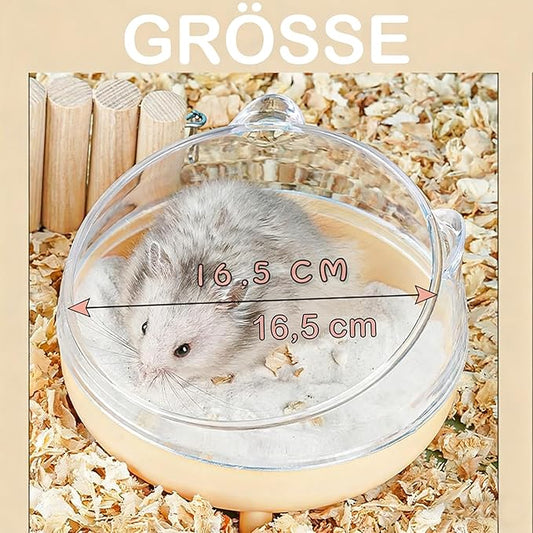 Meow&Woof Hamster Sand Bath Container, Large Sandbox Toilet Gerbil Batheoom, Tiny Chinchilla Dust Bathtub Sand Bath Box for Hamster Cage Accessories 6.5 Inch-Yellow