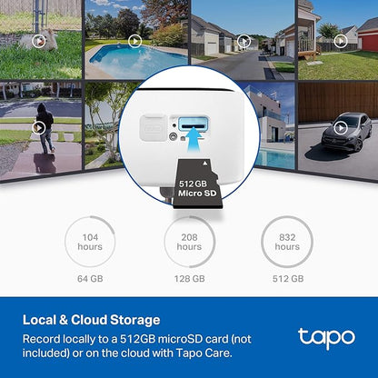 Tapo TP-Link C400 KIT Outdoor Battery Camera w/Solar Panel Base, Wireless, 1080P, Free Person/Vehicle Detection, SD/Cloud Storage, Color Night Vision, No Hub Needed, Works w/Alexa
