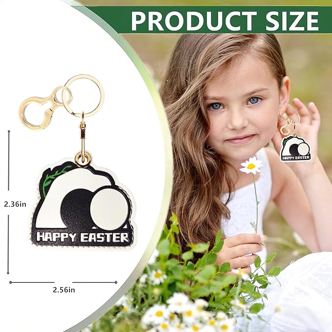 Leather Airtag Keychain Case Holder,Cute Protective Apple Air Tag Cover with Key Ring,Anti-Scratch Hidden Finder GPS Tracker Case for Wallet Keys,Bag,Pets,Backpack(Easter)