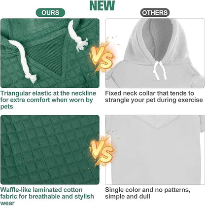 BEAUTYZOO Dog Sweaters for Large Dogs Girls Boys, Warm Winter Dog Hoodie Sweatshirt with Pocket & Leash Hole,Soft Waffle-Like Laminated Cotton Pet Clothes for Big Breeds Indoor Outdoor Cold Weather