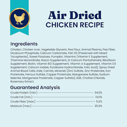 Solid Gold Air Dried Dog Food Toppers for Dry Food - Healthy Dog Treats w/Real Chicken & Superfoods - Serve as a Complete Meal, Topper or Treats - Supports Muscle Growth, Immunity & Digestion - 1lb