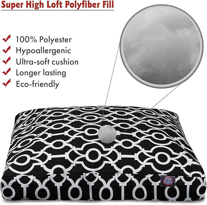 Majestic Pet Athens Black Medium Rectangle Pet Bed