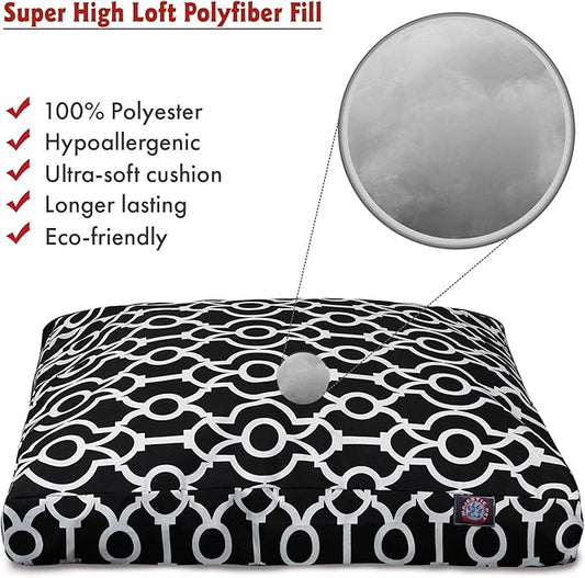 Majestic Pet Athens Black Large Rectangle Pet Bed