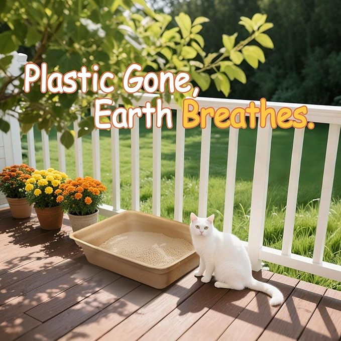 Disposable Litter Boxes for Cats Leak-Proof: 32-Pack Odor Control Sustainable Large Kitty Tray for Travel/Indoor Use