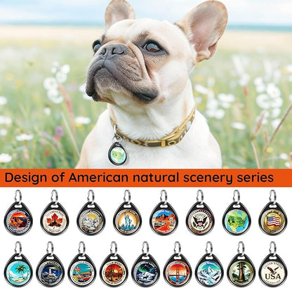 Dog Tags Personalized for Pets, Lighthouse Pattern QR Code Dog Name Tags for Pet Collar, Online Profile, Scan Location Alerts, (Black Lighthouse)