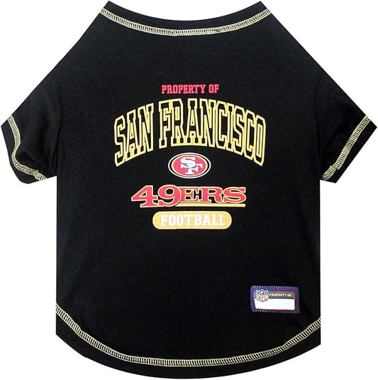 NFL San Francisco 49ers Dog T-shirt Large. - Licensed Shirt for Pets Team Colored with Team Logos- Premium Stretchable Materials for the comfort of your Dog & Cat