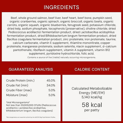 Stella & Chewy's Freeze-Dried Raw Dinner Patties - Surf 'N Turf Salmon & Beef Recipe - High Protein Grain-Free Puppy & Dog Food - Perfect For Picky Eaters - 14 oz