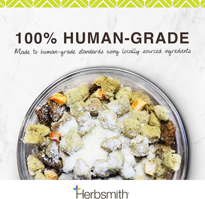 Herbsmith Smiling Dog Kibble Seasoning – Freeze Dried Cheese Food Topper - Premium White Cheddar – All Natural, Human-Grade Topper for Dogs 6.2 oz