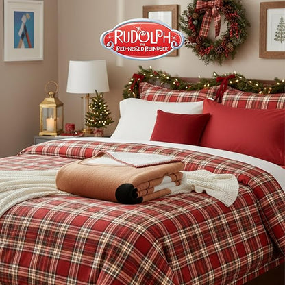 Rudolph The Red Nose Reindeer Holiday Christmas Kids Bedding Soft Plush Cozy Sherpa Blanket Throw, 46 in x 60 in, (Officially Licensed Product) by Franco