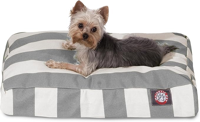 Majestic Pet Rectangle Small Dog Bed Washable – Non Slip Comfy Pet Bed – Dog Crate Bed with Removable Washable Cover – Dog Kennel Bed for Sleeping - Dog Bed Small Breed 27x20x4 Inch – Gray