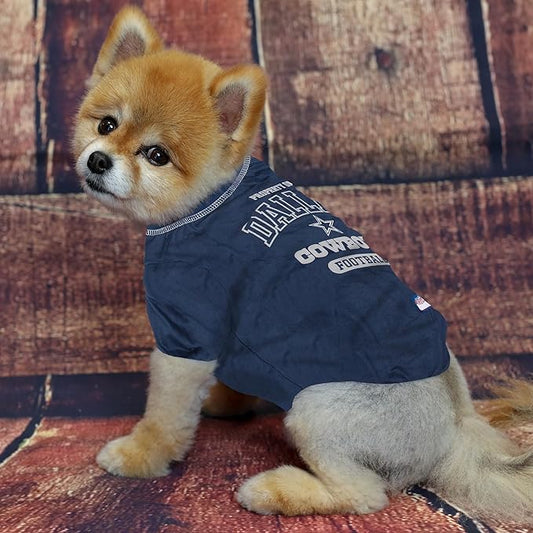 NFL Dallas Cowboys Dog T-Shirt for Pets, Size Small. Officially Licensed Pet Shirt with Team Logo, Soft Stretchable Comfort Fit Apparel for Dogs & Cats