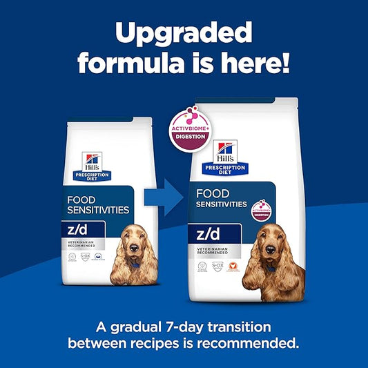 Hill's Prescription Diet z/d Skin/Food Sensitivities Dry Dog Food, Hydrolyzed Chicken, 8 lb. Bag