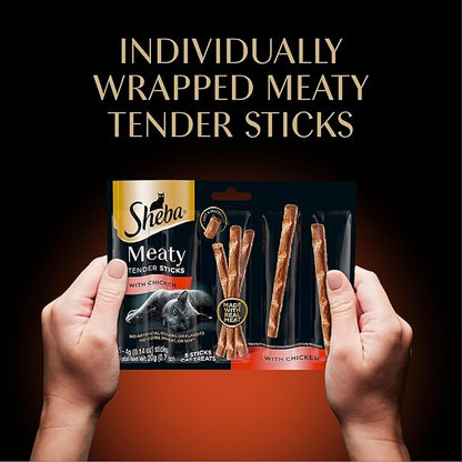 Sheba Meaty Tender Sticks Cat Treats Chicken, Tuna Flavor, or Salmon Flavor, 0.14 oz., 70 Count