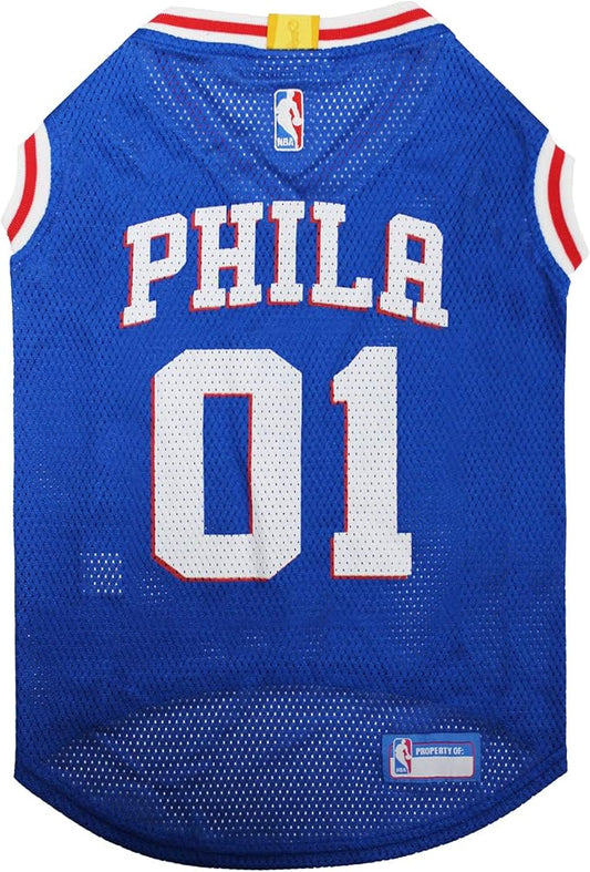 Pets First NBA PHILADELPHIA 76ERS DOG Jersey, X-Small - Tank Top Basketball Pet Jersey