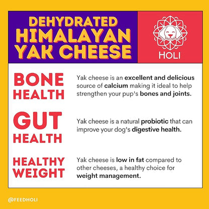 HOLI Dehydrated Himalayan Yak Cheese Dog Food Topper - All Natural Dog Food Flavor Enhancer - (6oz 2-Pack)