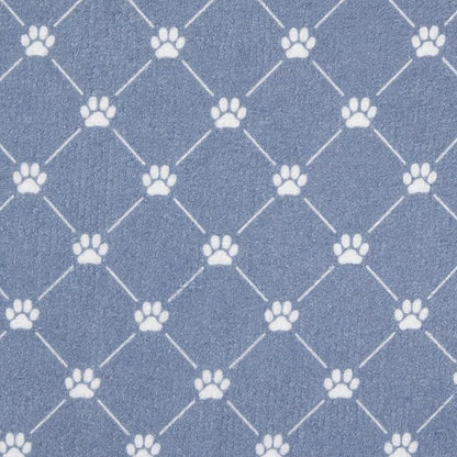Bone Dry Machine Washable, Ultra Absorbent Pet Mat, 12x18, Stonewash Blue Trellis Print